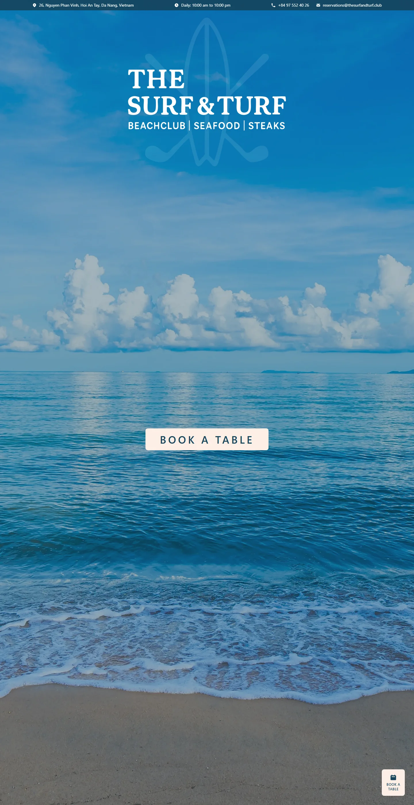 The Surf & Turf Website Interface